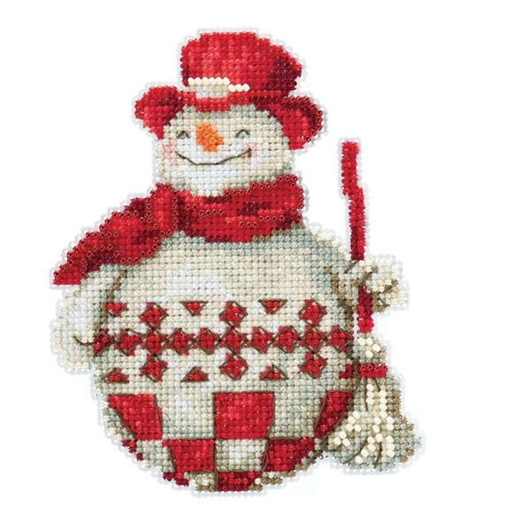 NWT Nordic Snowman Cross Stitch Kit Mill Hill 2019 Jim Shore JS201916 - Picture 3 of 6